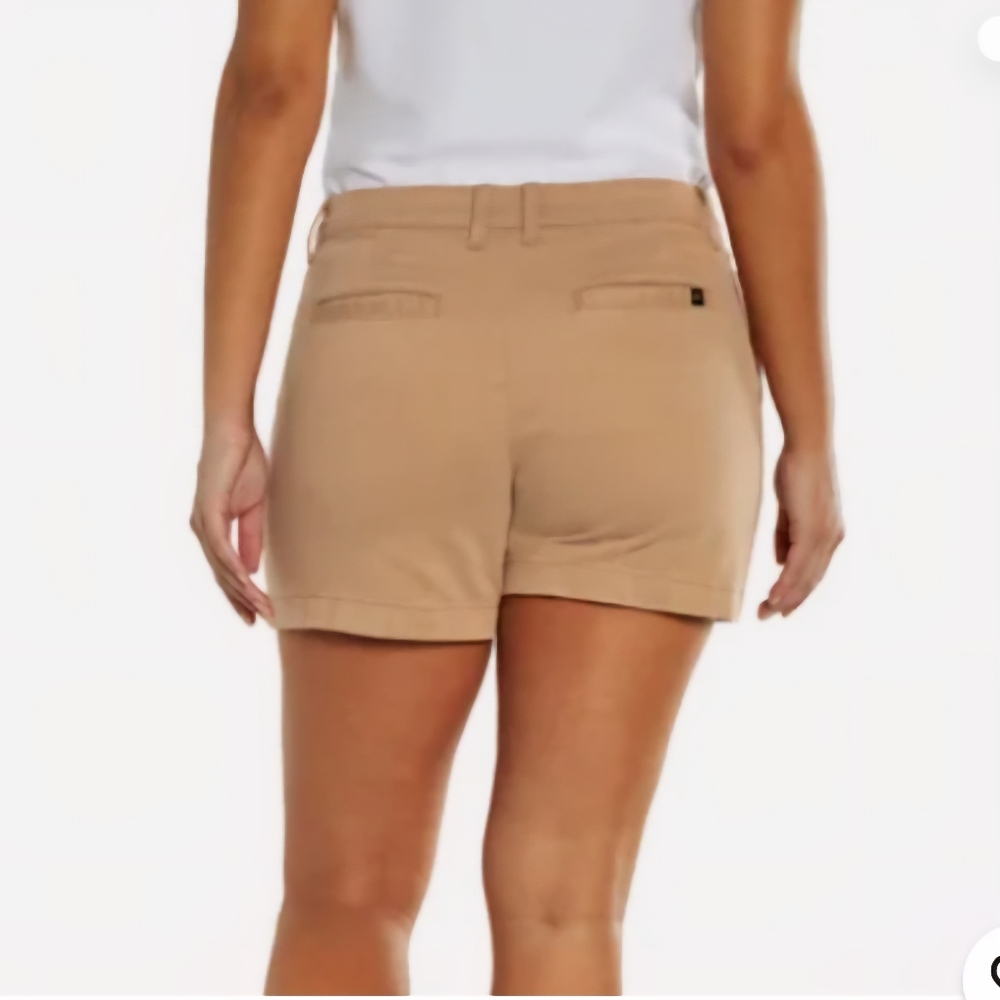Banana Republic Stretch Cotton Blend Womens Tan Chino Shorts Size 6 Belt Loops - Picture 2 of 9